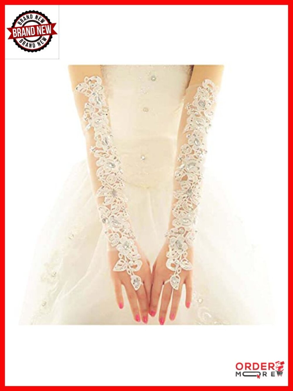 Exquisite White Lace Wedding Gloves Bride Bridal Dress Accessories